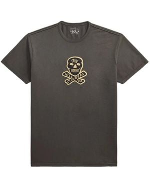 RRL Skull-Patch T-Shirt - Grey