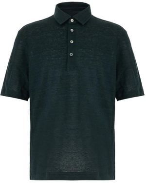 ZEGNA Geknöpftes Poloshirt aus Leinen - Grün
