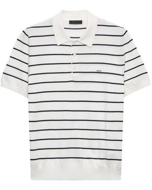 Prada Polo En Coton À Manches Courtes - White