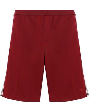 adidas Striped Athletic Shorts - Red