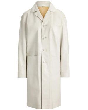 Ralph Lauren Leren Jack Met Gebarsten Effect - Wit
