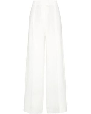 Brunello Cucinelli Linen Pants With Shiny Details - White
