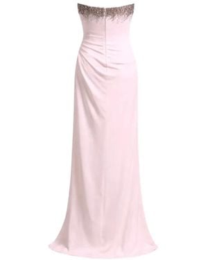 Amen Crystal-Embellished Strapless Gown - Pink
