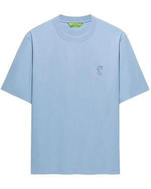 Shanghai Tang Embroidered-Logo T-Shirt - Blue