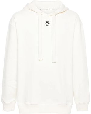 Marine Serre Calendars-Print Organic Cotton Hoodie - White