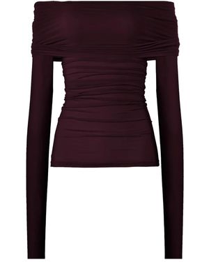 Wolford Draped Long-Sleeve Top - Red