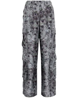 JNBY Abstract-Print Wide-Leg Trousers - Grey