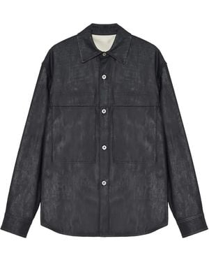 Jil Sander Contrast-Stitch Denim Shirt - Blue