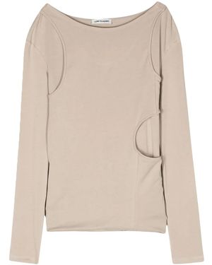 Low Classic Layered-Design Top - Natural