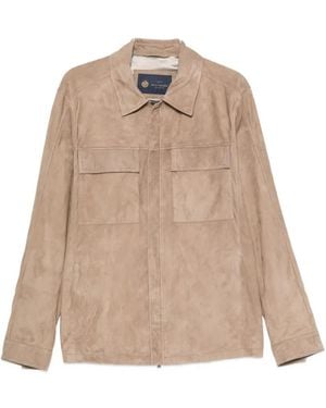 Paul & Shark Suede Paneled Jacket - Natural