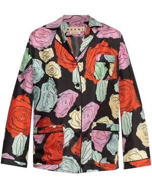 Marni Floral-Motif Shirt - Red