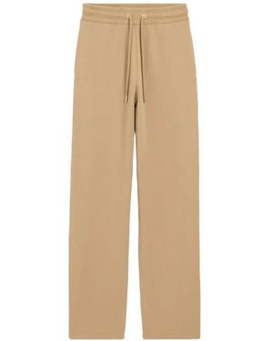 Ami Paris Cotton Track Pants With Ami De Coeur - Natural