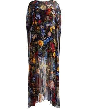 Alice + Olivia Linn Floral-Print Cape Maxi Dress - Black