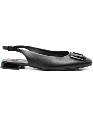 Högl Jacky Slingback Flat Court Shoes - Black