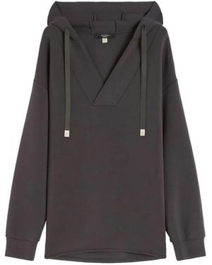 Weekend by Maxmara Vネック パーカー - ブラック