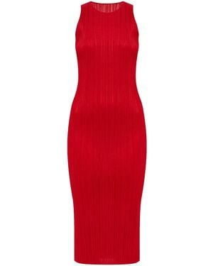 Pleats Please Issey Miyake Elegante abito nero per donne - Rosso
