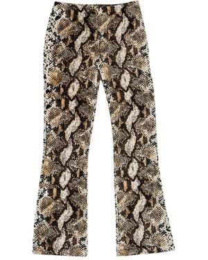 CALLIPYGIAN Snake-Print Flared Pants - Brown