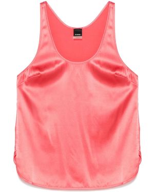 Pinko Luxurious Silk-Blend T-Shirt - Pink