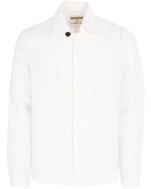 Marané Concealed-Fastening Shirt Jacket - White