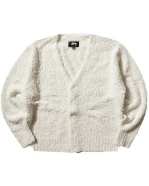 Stussy Cárdigan De Punto Bouclé - Blanco