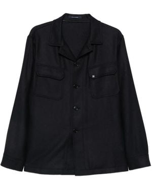 Tagliatore Button-Up Wool Jacket - Black