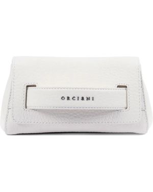 Orciani Mini Gossip Soft Leather Chain Clutch Bag - White