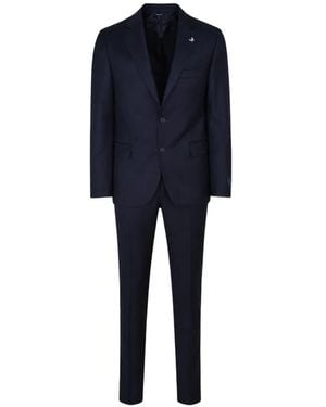 Tombolini Single-Breasted Notched-Lapel Suit - Blue