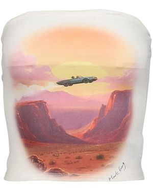 Markgong Graphic-Print Tube Top - Pink