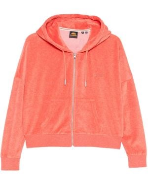 Superdry Sudadera con capucha y logo bordado - Rosa