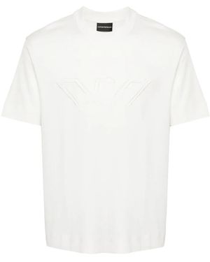 Emporio Armani T-Shirt Con Ricamo - Bianco