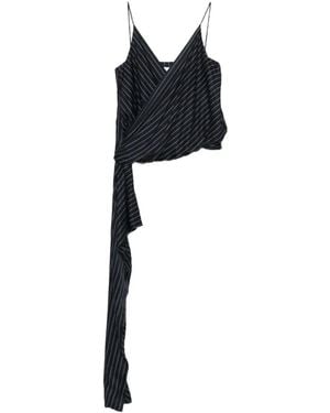 Erika Cavallini Semi Couture Striped Sleeveless Top - Black