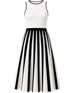BOSS Striped Ribbed Maxi Dress - White