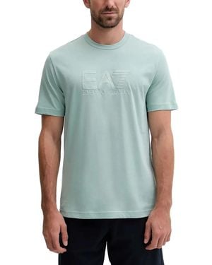 EA7 Logo-Embroidered T-Shirt - Green