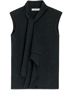 Lemaire Tie-Neck Knitted Vest - Black
