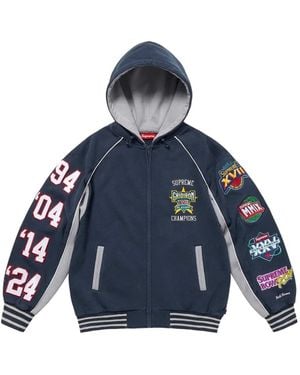Supreme Playoffs Zip -Up Hooded Sweater - Blue