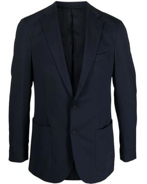 BOGGI Single-Breasted Notched-Lapels Blazer - Blue