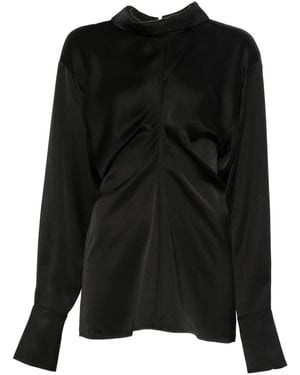 TOTEME Slouch zip-front draped blouse - Schwarz