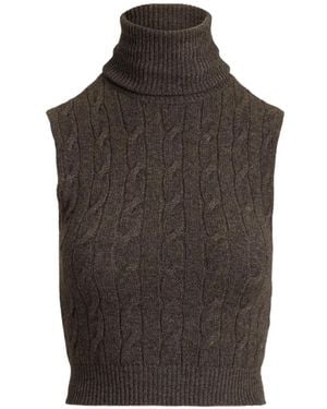 Polo Ralph Lauren Rollkragenpullover Mit Zopfmuster - Braun