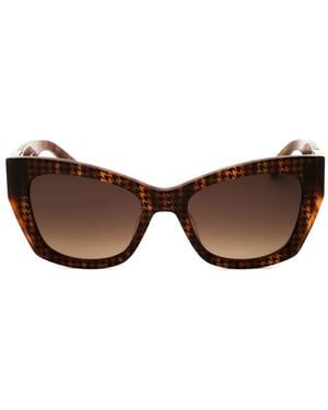 Kate Spade Houndstooth-Pattern Cat-Eye Sunglasses - Brown