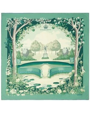 Burberry Fular con motivo Highgrove - Verde
