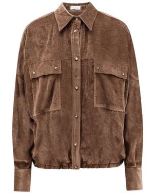 Brunello Cucinelli Flap-Pocket Corduroy Shirt - Brown