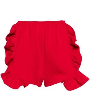Ioana Ciolacu Short Peony À Volants - Rouge
