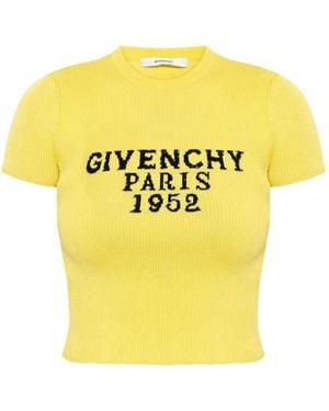 Givenchy Ribbed Logo Top - Yellow