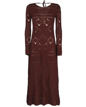 Akep Crochet-Knit Maxi Dress - Purple