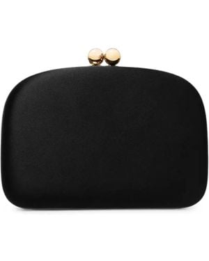 Carolina Herrera Vega Satin Clutch Bag - Black