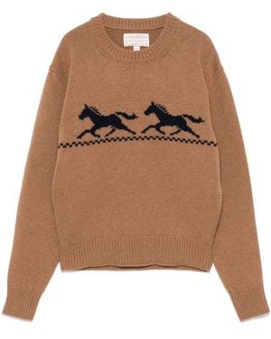 Filson Horse-Intarsia Sweater - Brown