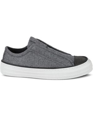Brunello Cucinelli Embellished Slip-On Trainers - Grey