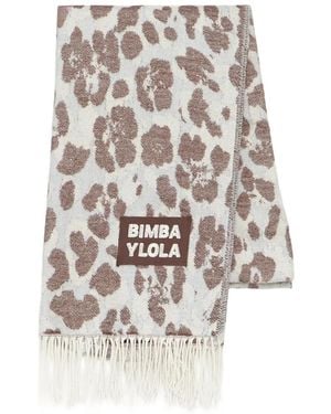 Bimba Y Lola Light Leopard Spot Shawl - White