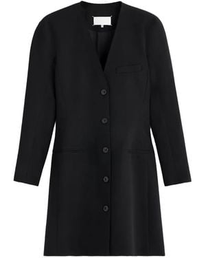 Maison Margiela Tailored Collarless Mini Dress - Black