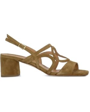 Julie Dee Strappy Suede Sandals - Natural